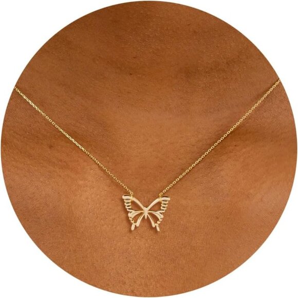 ⚡Dainty 14K Gold Plated Bird Bee Butterfly Cat Dragon Dragonfly Turtle Necklace - Picture 1 of 6